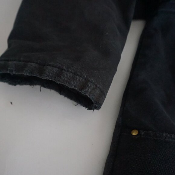 Vintage Tough Duck Black Canvas Detroit Style Corduroy Collar Zip Up Jacket 2XL - Picture 8 of 15